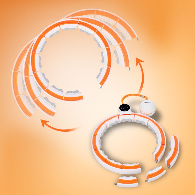 HMS Hhm21 Hula Hop White/Orange With Magnets, Tpe Protection And Weight + Counter narancssárga edzéssegítő 17-44-597
