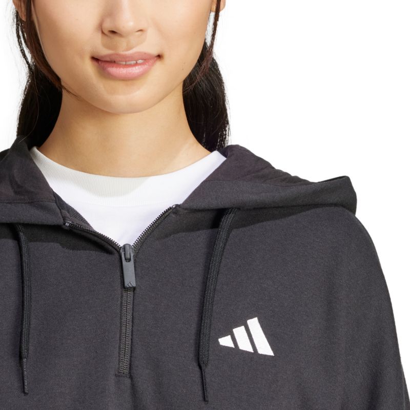 adidas Women's Essentials 3-Stripes French Terry Quarter-Zip Hoodie Black JN1956 Egyéb