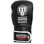 MASTERS FIGHT EQUIPMENT MASTERS RBT-PERFECT-GRIP Leather Boxing Gloves 12 oz biało - czarne kesztyű 01587-12-0105