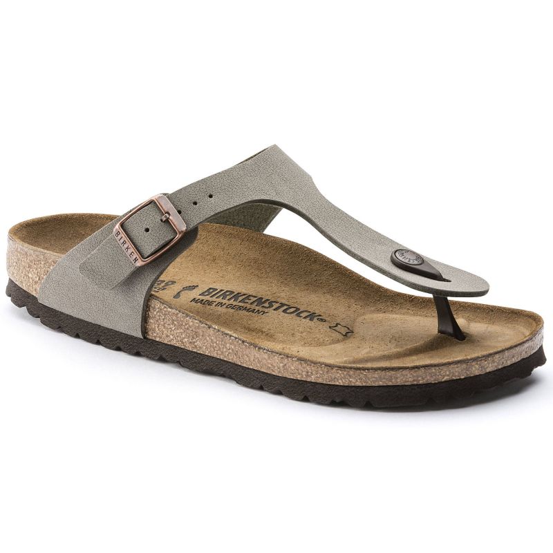 Birkenstock Gizeh Stone Birko-Flor narrow women's flip-flops for narrow feet gray (0043393) general