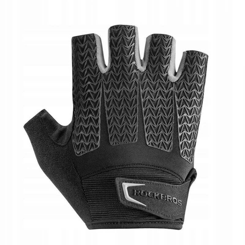 Rockbros M cycling gloves with gel inserts - gray m \ czarny || szary kesztyű