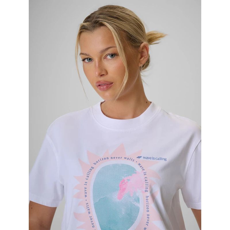 4F Women's printed T-shirt ruházat 4FRSS26TTSHF4536-10S