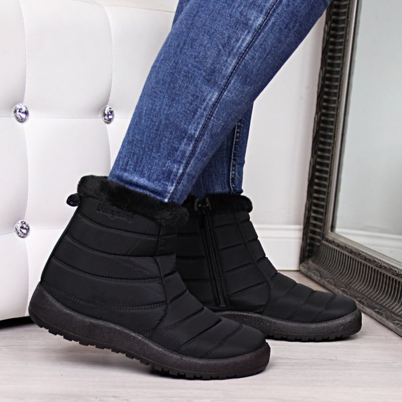 Inny NEWS W EVE181A waterproof zipper snow boots black Túracipő