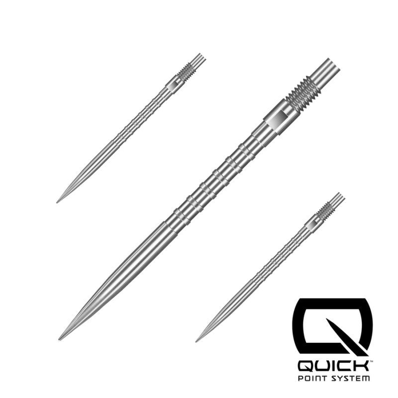 Harrows QUICK POINT sharp steel tips - HM GRIP silver 40 mm leggings