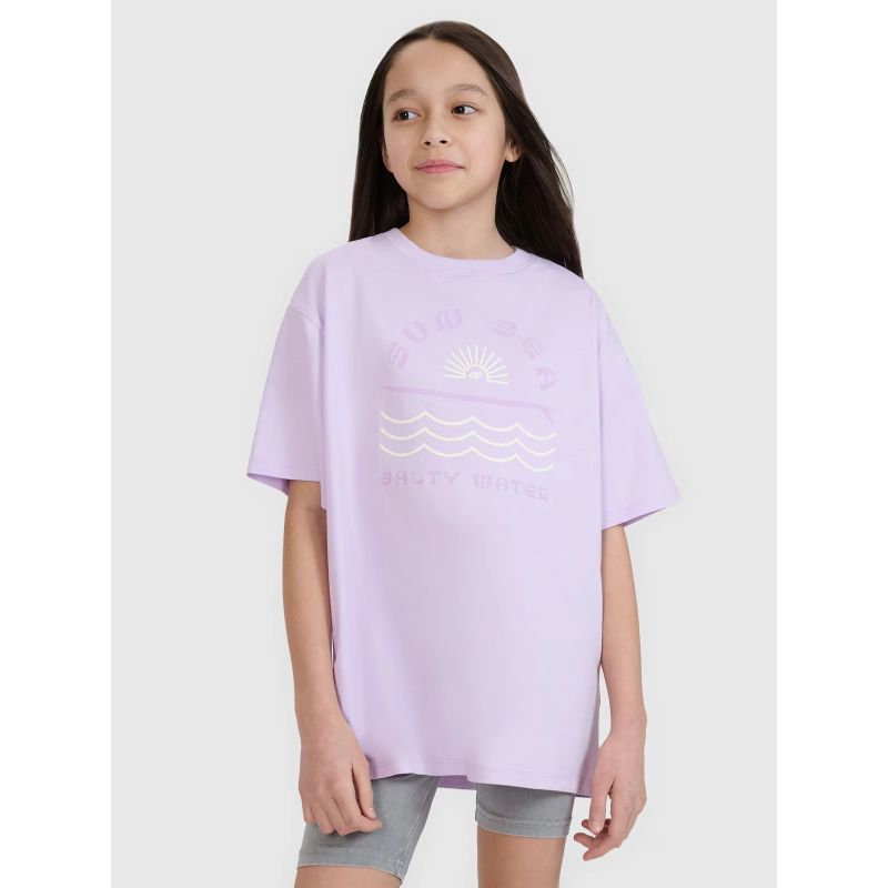 4f Oversized T-shirt with print for girls 4FJWSS25TTSHF1870-52S General
