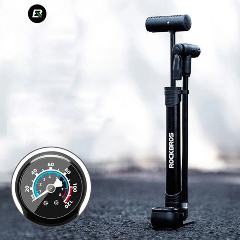 Rockbros 42310006001 Bicycle Pump with Pressure Gauge - Black