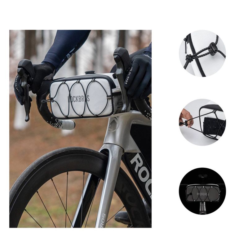 Rockbros TL001 ROAD TO SKY 1.9L Handlebar Waterproof - White biały sporttáska 5907769384219-211525