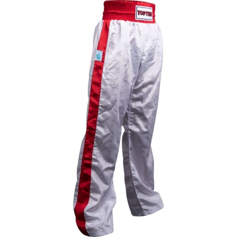 TOP TEN SKBP-TT CLASSIC kickboxing (WAKO APPROVED new) czarno - czerwone+xxxxs nadrág