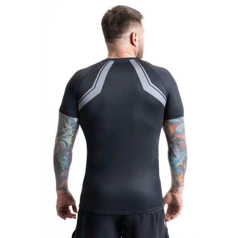 DBX Bushido short sleeve rashguard with logo szürke sípcsontvédő RK-01