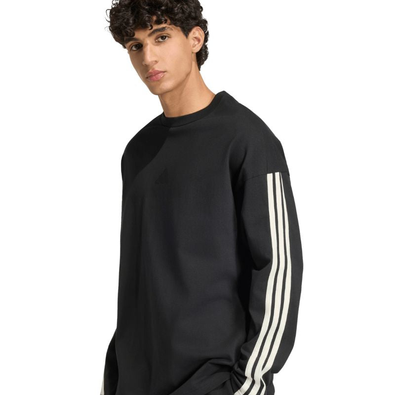 Adidas Men's Kit 3-Stripes Long Sleeve T-shirt Black fekete hosszú ujjú póló KF2427