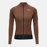 Rockbros TVI women's cycling jersey insulated autumn/winter L - brown l \ brązowy kötött sapka 15310007004-211737