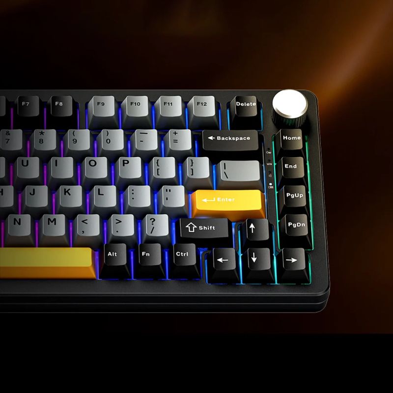 Machenike K600-B82W Wireless Mechanical Backlit Gaming Keyboard GR Silver Switch - Black szürke keyboards