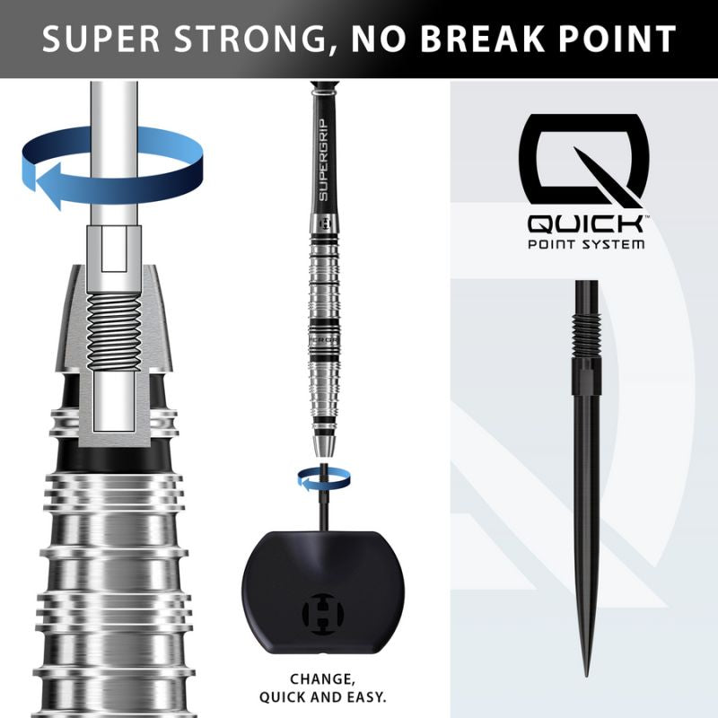 Harrows SUPERGRIP QP TORPEDO 90% steeltip darts dart felszerelés