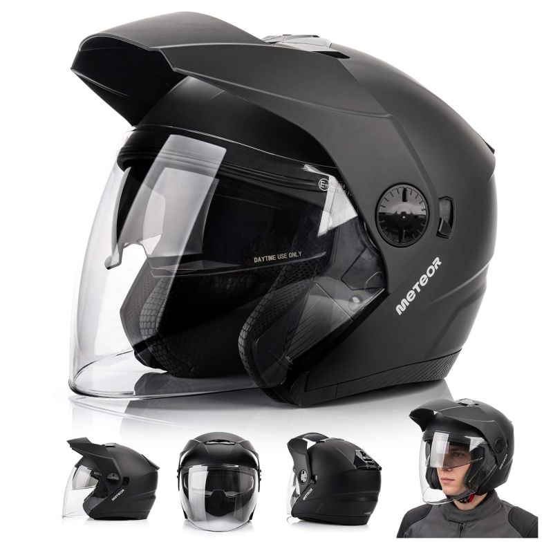 Meteor Hekato L motorcycle helmet 59-60 cm black uniw sisak 17891