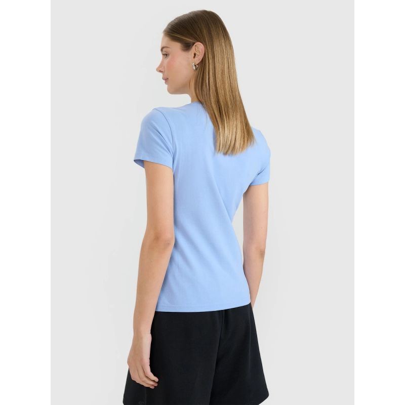 Slim T-shirt with print for women 4F 4FWMM00TTSHF2674-32S 2xl póló