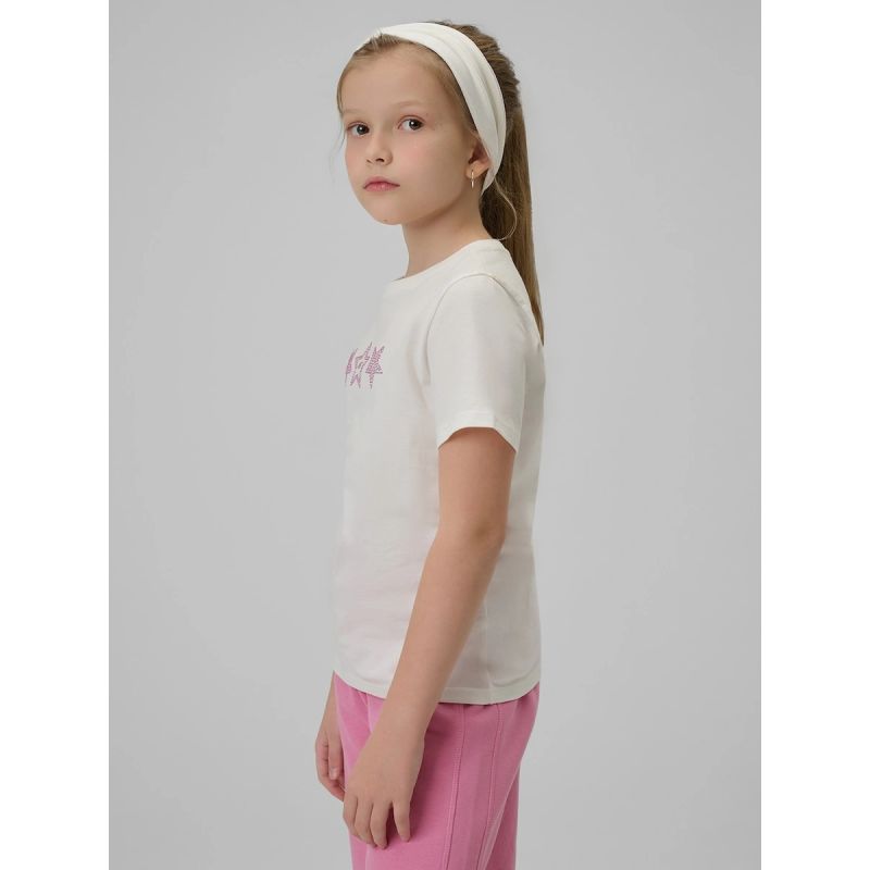 Girls' regular printed T-shirt 4F 4FJRSS26TTSHF3455-11S shirts