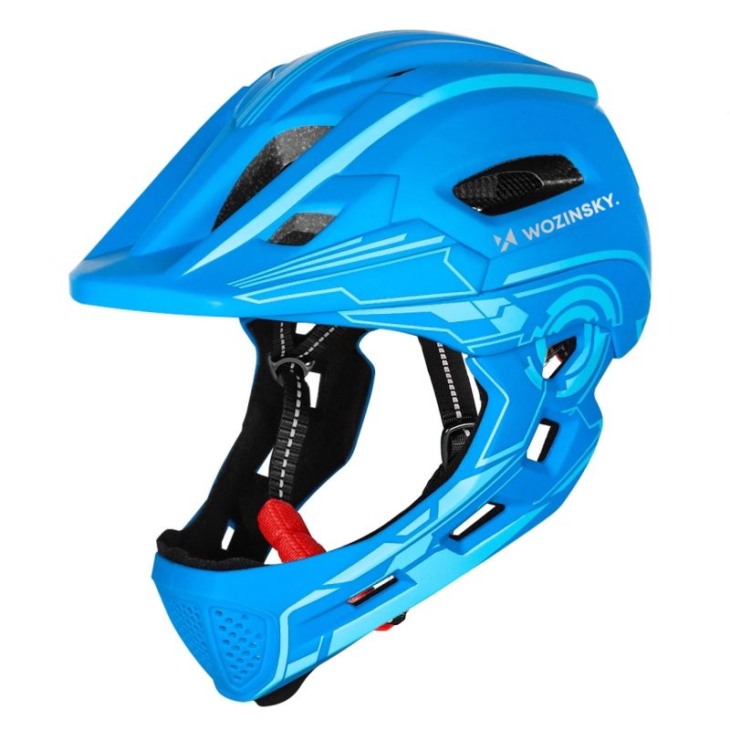 Wozinsky Kids Full Face Bike Helmet with USB Rear Light S - Blue niebieski védőfelszerelés HT-27N-199812