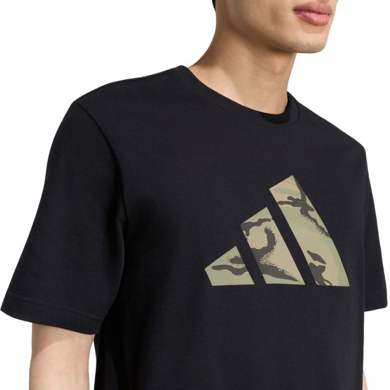 Adidas Men's Camo Three Bar Logo Graphic T-shirt black fekete póló KT1686