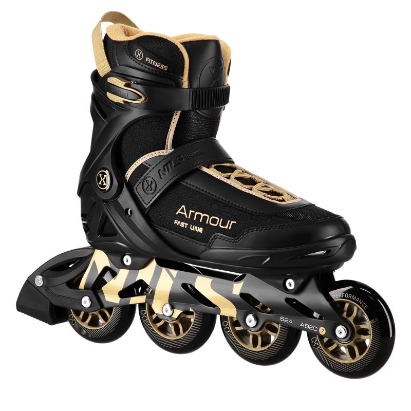 Nils Extreme ARMOUR black and gold roller skates size 41 arany görkorcsolya