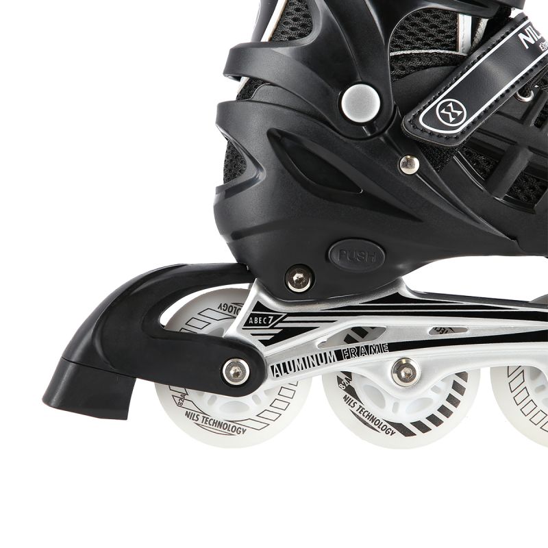 Nils Extreme NH10905 4in1 inline skates with replaceable hockey blade, black LED, size M (35-38) fekete sípcsontvédő