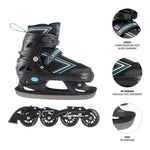 Nils Extreme Nh11912 A 2in1 Roller Skates Black-Blue Size S (31-34) With Replaceable Hockey Blade kék görkorcsolya