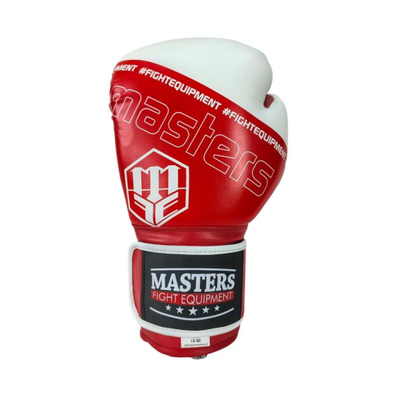 MASTERS FIGHT EQUIPMENT RPU-FOLK Boxing Gloves 12 oz White-Red piros kesztyű 013505-12