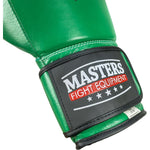 MASTERS FIGHT EQUIPMENT RBT-GREENSTRIKE Leather Boxing Gloves 12 oz Green zöld kesztyű 012310-12