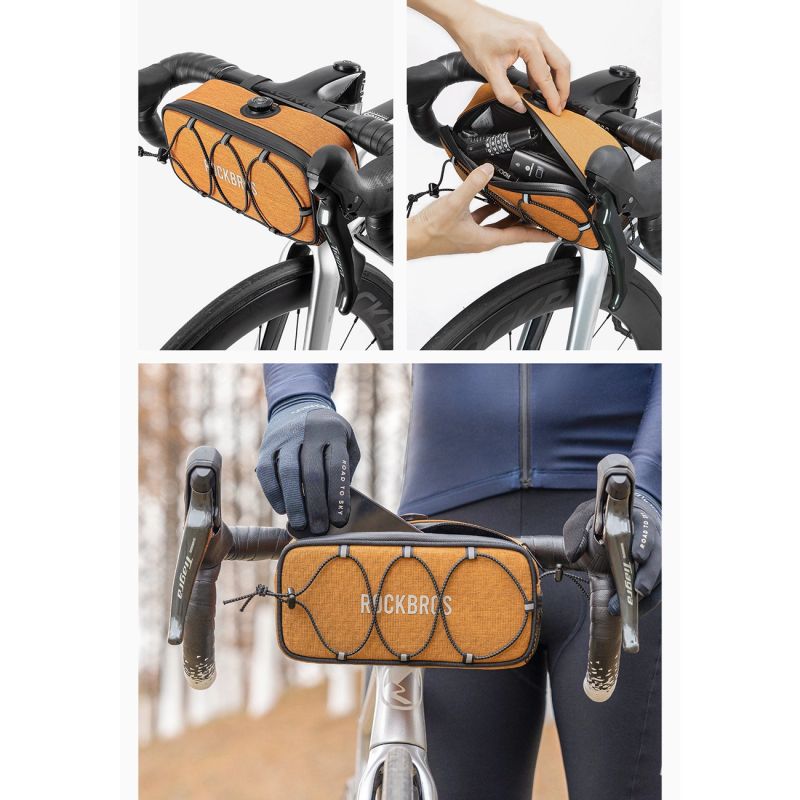 Rockbros TL001 ROAD TO SKY 1.9L Handlebar Waterproof - Orange pomarańczowy sporttáska 5907769384219-211526