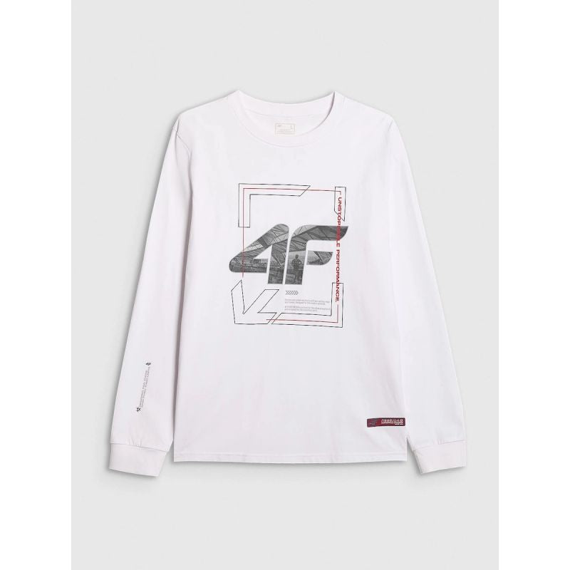 Men's longsleeve regular with print 4F 4FRAW25TLONM606-10S hosszú ujjú póló