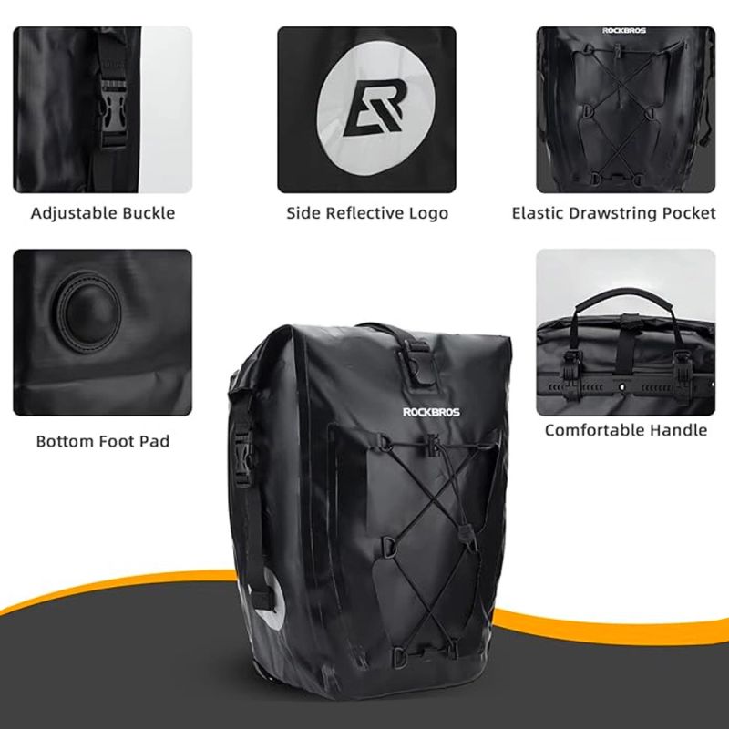 Rockbros 30140022001 waterproof bicycle for trunk - black czarny táska