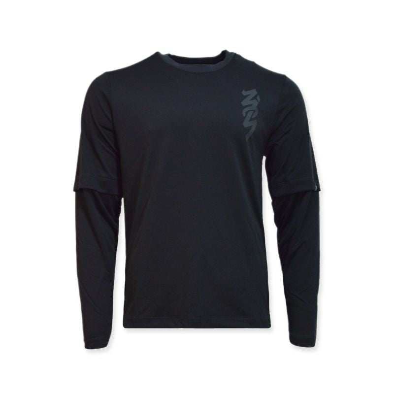 AIR Jordan Zion Longsleeve Shooting Shirt Black/Dk Smoke Grey/Dk Smoke Gray - fekete sweatshirts, shirts