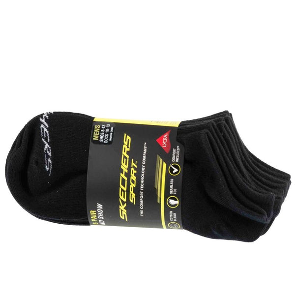 Skechers 6pk Men Mn Cotton Nshw Socks S117809-BLK Black 41-46 General