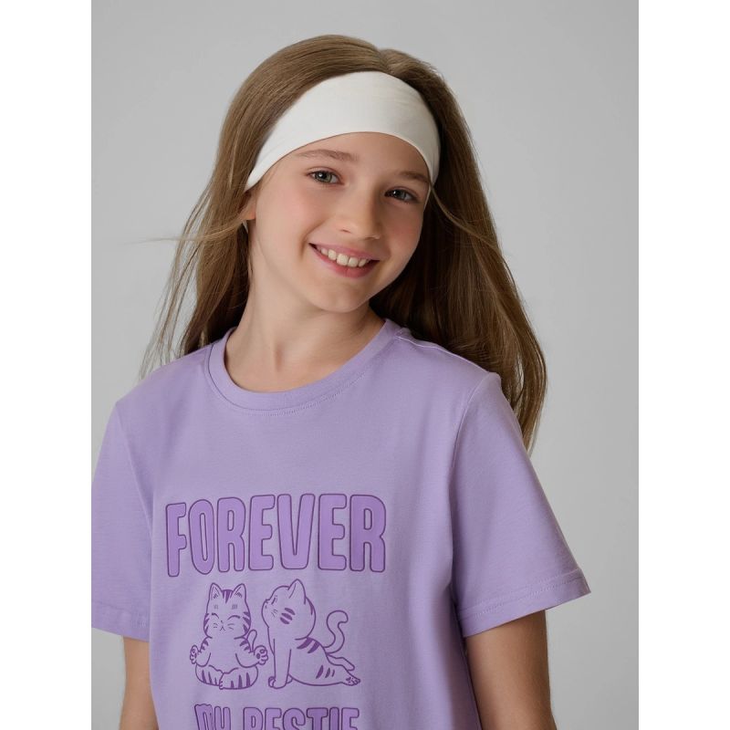 4F Girls' regular printed T-shirt póló 4FJRAW26TTSHF4240-52S