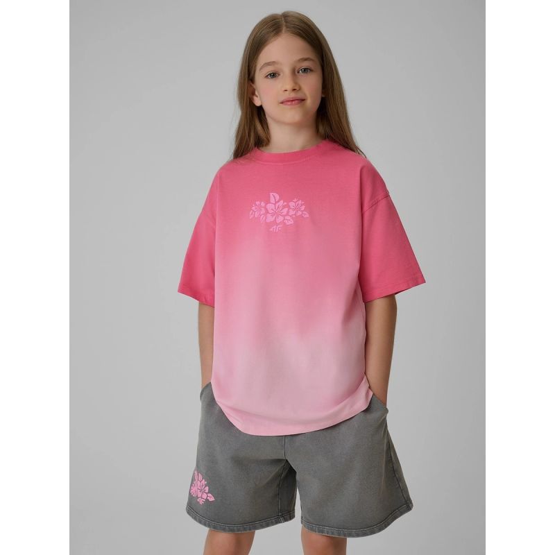 4F Girls' loose T-shirt with print 158/164 ruházat 4FJRSS26TTSHF4186-90A