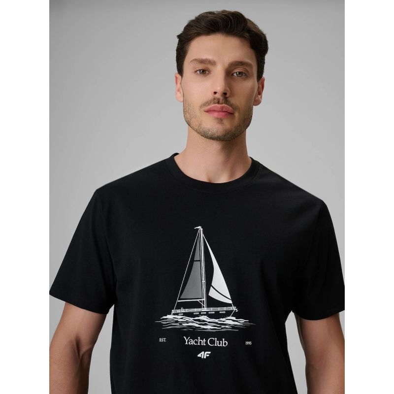 4F Men's relaxed T-shirt with print póló