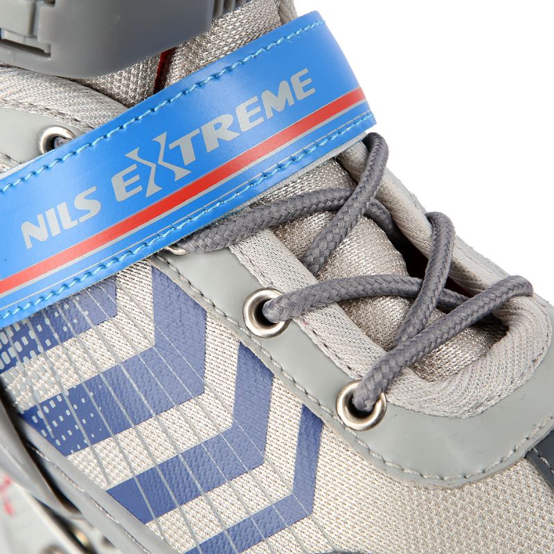 NH18192 4in1 GREY-BLUE SIZE M(34-38) ROLLER SKATES WITH HOCKEY SLEEVE NILS EXTREME kék póló