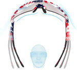 Rockbros Cycling Glasses Photochromic with UV Protection and Corrective Insert 14120008002 - USA Pattern - White multikolor glasses, training equipment