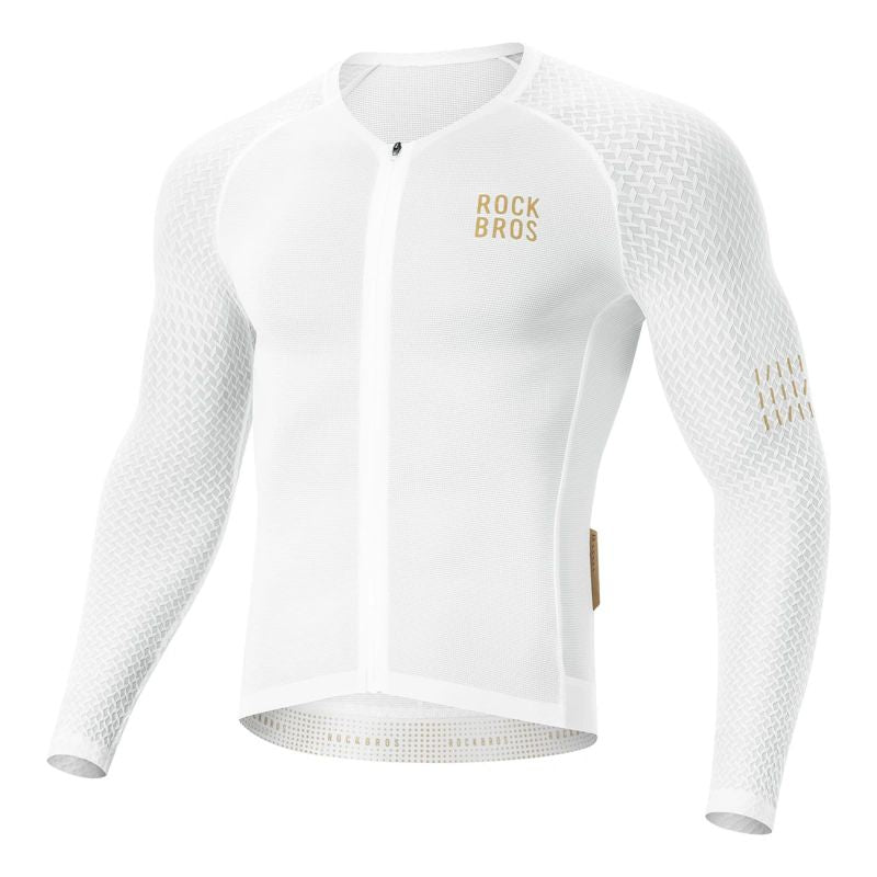Rockbros Diamond Long Sleeve Cycling Jersey Size XL - White biały \ xl póló