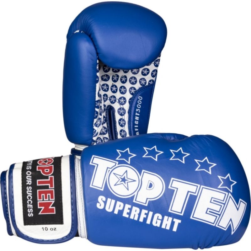 TOP TEN RTT-10 SUPERFIGHT 3000 STARS Boxing Gloves (WAKO APPROVED new) 10 oz+czerwony kesztyű