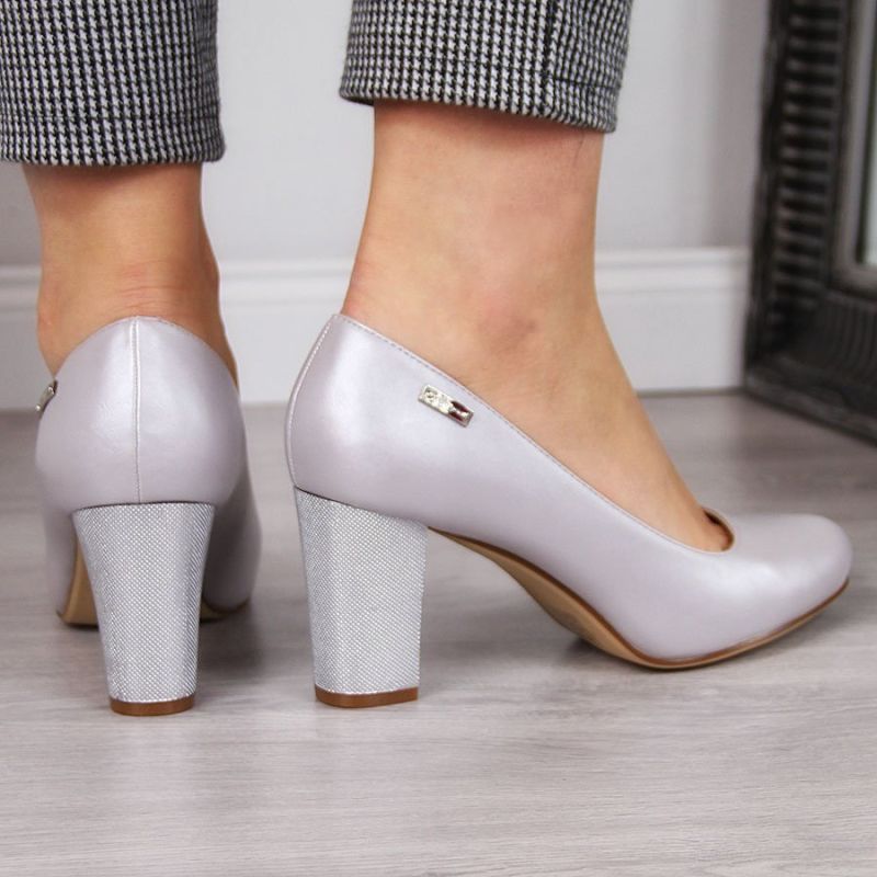 Inny Sergio Leone W Silver Pearl Heel Pumps szürke utcai cipő SK193C