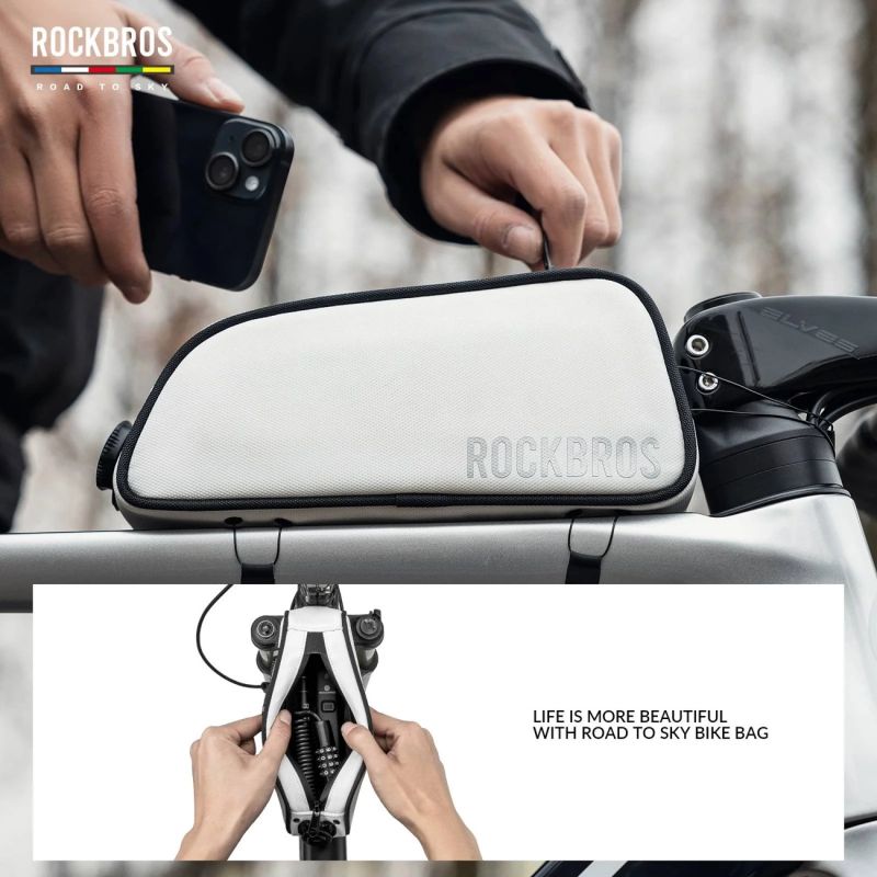 Rockbros TL004 ROAD TO SKY 0.7L Frame Waterproof – White biały táska 5907769384219-211541