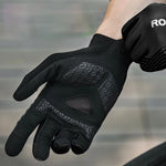 Rockbros cycling gloves spring/summer/autumn, full, size: L - black czarny \ l kesztyű
