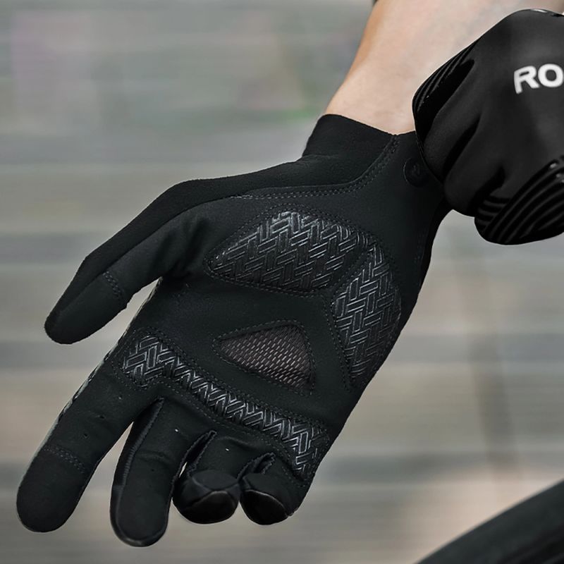 Rockbros cycling gloves spring/summer/autumn, full, size: L - black czarny \ l kesztyű