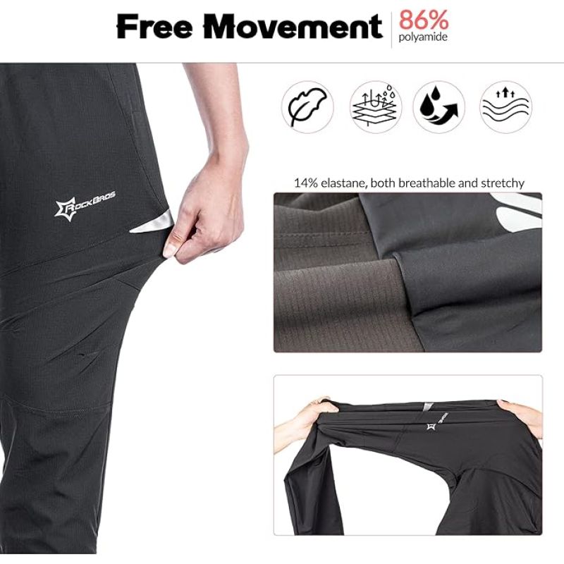 Rockbros Men's Cycling Black 2XL fekete nadrág