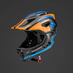 Rockbros TT- children's bicycle helmet with removable chinbar, size S - black and orange czarny || pomarańczowy \ s helmets, martial arts equipment