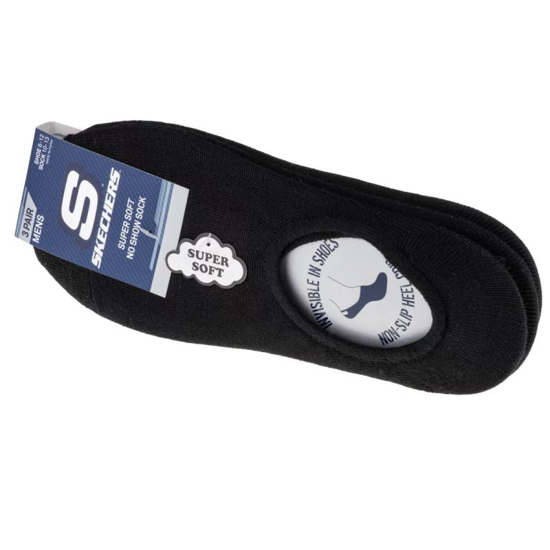 Skechers 3pk Mens Non Terry No Show S112219-BLK Black 41-46 General
