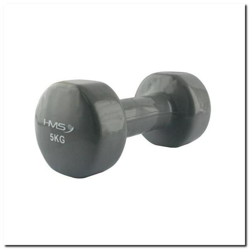 HMS Vinyl-coated cast iron weight 5.0 KG szürke edzőfelszerelés 17-47-007