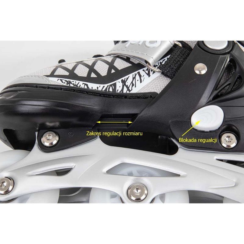 Enero Pro Roller Skates-Roller Skates-Ice Skating 4in1 Led 38-41 Gray szürke skates, roller skates