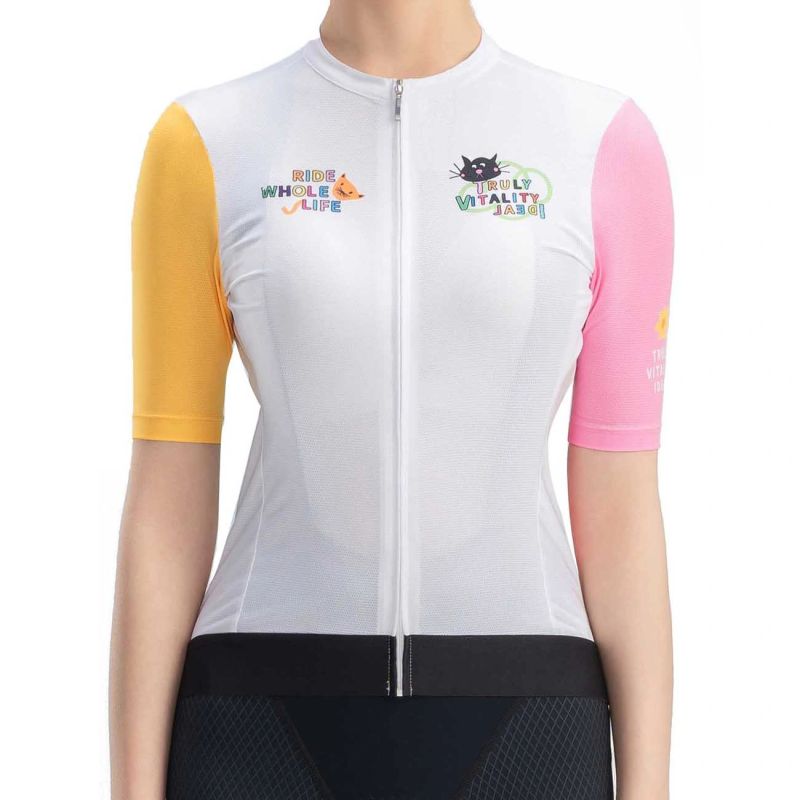Rockbros 15210005004 women's cycling jersey with print - white fehér póló 15210005003-211670