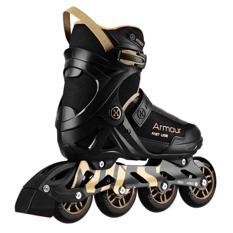 Nils Extreme ARMOUR roller skates black and gold size arany görkorcsolya
